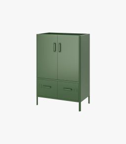 Metal Storage Cabinet with 2 Drawers and 2 Doors